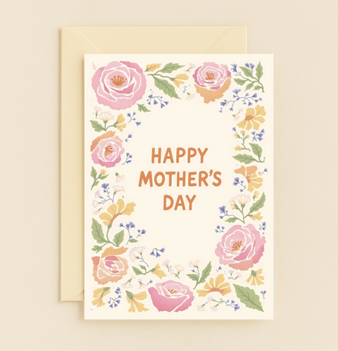floral border greeting card