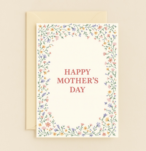 floral border happy mothers day card