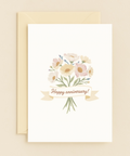 floral bouquet happy anniversary card