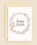 floral bunny egg card