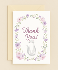 floral cat thank you card