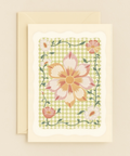 floral checkered pattern card