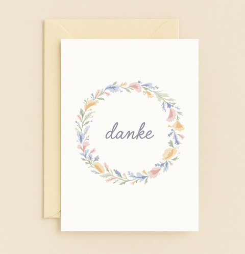 floral danke thank you card