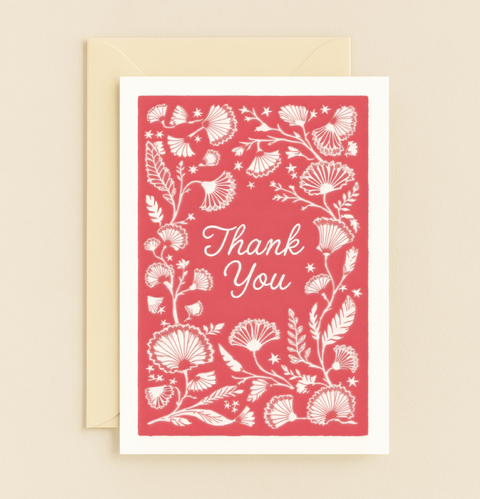 floral design thank you card