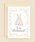 floral dress bridesmaid card