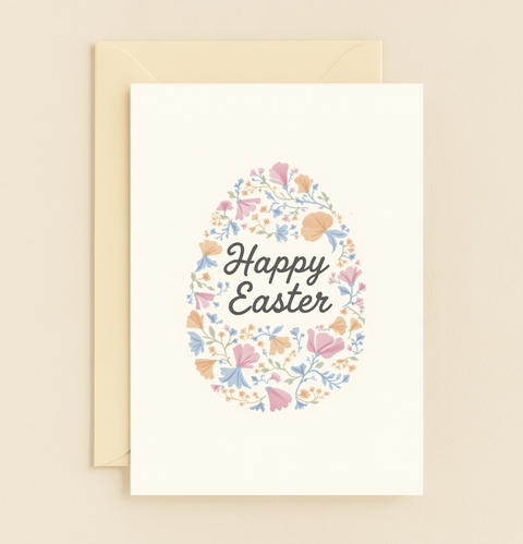 floral egg spring card