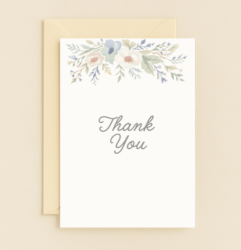 floral elegance thank you card