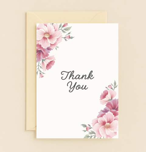floral elegant thank you card