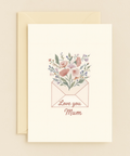 floral envelope love you mum card