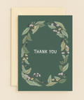 floral green thank you card