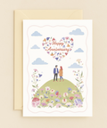 floral heart couple love card