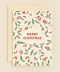 floral holiday greeting card