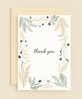 floral leaves thank you card