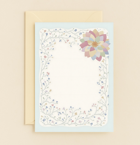 floral pastel design greeting card