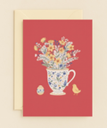 floral teacup with chick card