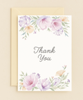 floral thank you card with pastel flowers