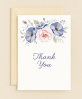 floral thank you card with watercolor flowers