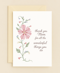 floral thank you mom card
