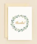floral wreath elegant thanks card