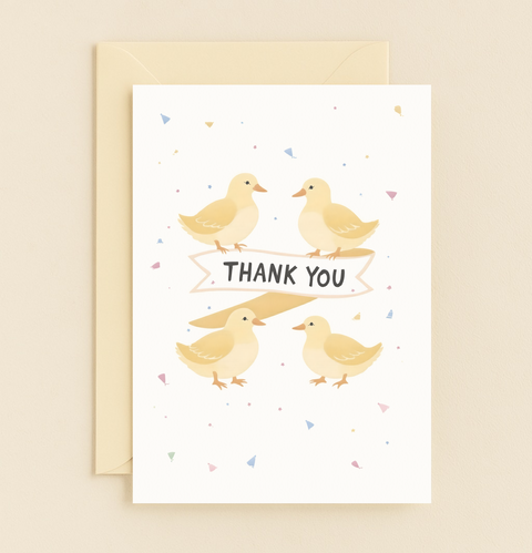 fluffy ducklings thank you card