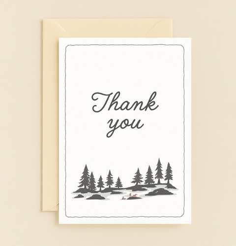 forest scene thank you card