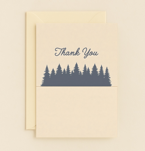 forest silhouette thank you card