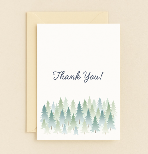 forest trees thank you card