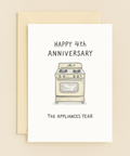 fourth anniversary appliance theme card