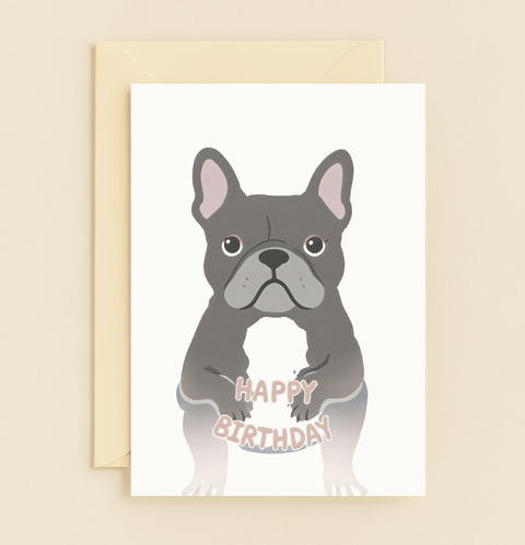 french bulldog birthday card