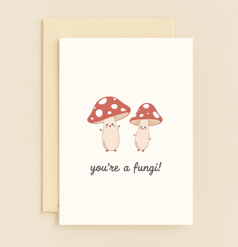 fungi mushroom friendship card