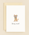 furry dog bouquet card