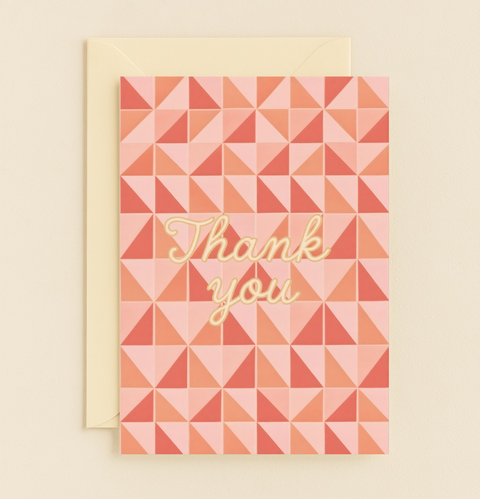 geometric pattern thank you card