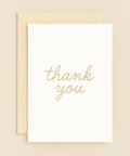 gold sparkle thank you card