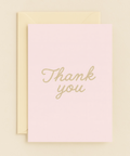 gold text thank you card