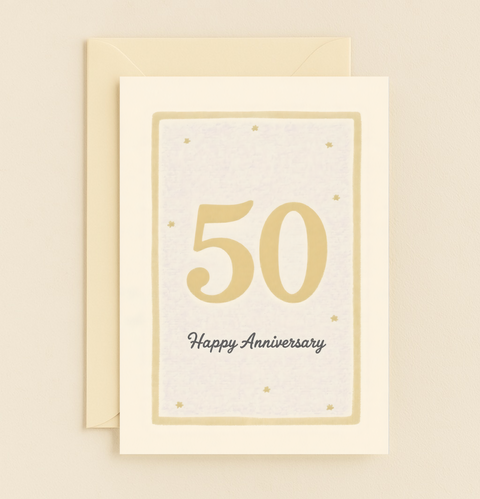 golden 50th anniversary card
