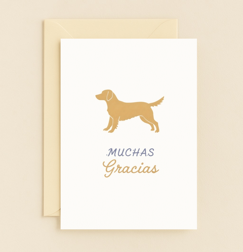 golden dog thank you card