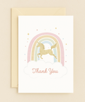 golden unicorn thank you card