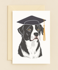 graduating dog in cap card