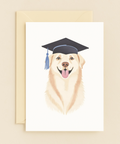 graduation dog wearing mortarboard card