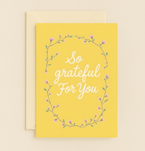 grateful flowers appreciation card