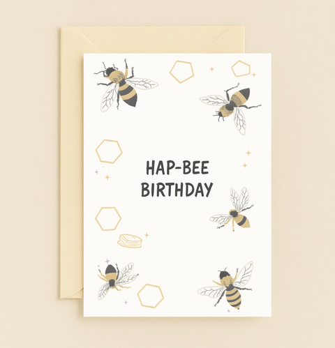 hap bee birthday bee card