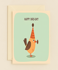 happy bird day party hat card