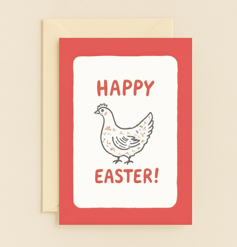 happy chicken holiday card