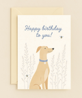 happy dog and bee birthday card