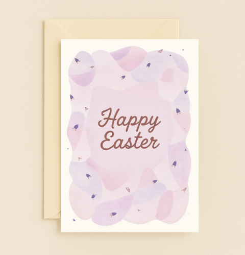 happy easter pastel card