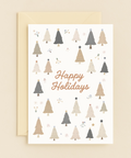 happy holidays festive trees card
