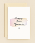 happy ten years pastel card