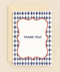 harlequin pattern thank you card