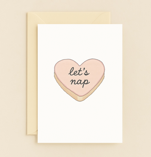 heart cookie lets nap card