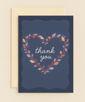 heart leaves thank you card